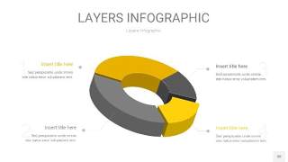 灰黄色3D分层PPT信息图30