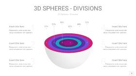 青紫色3D球体切割PPT信息图3