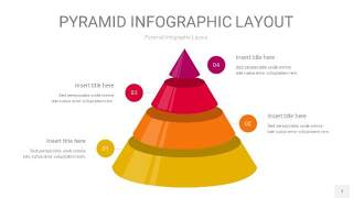 红黄色3D金字塔PPT信息图表7