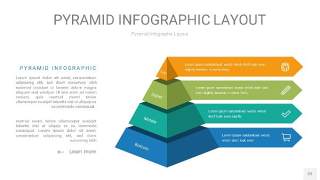 黄蓝绿色3D金字塔PPT信息图表22