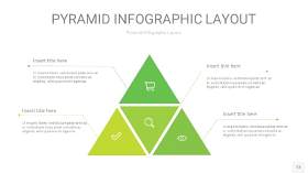 草绿色3D金字塔PPT信息图表13