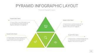 草绿色3D金字塔PPT信息图表13