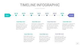 蓝绿色时间轴PPT信息图17