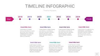 粉紫蓝色时间轴PPT信息图17