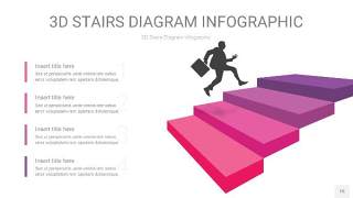 渐变粉紫色3D阶梯PPT图表15