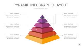 渐变紫黄色3D金字塔PPT信息图表4