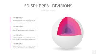 渐变粉色3D球体切割PPT信息图2