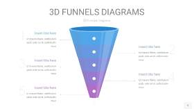 铁蓝色渐变3D漏斗PPT信息图表5