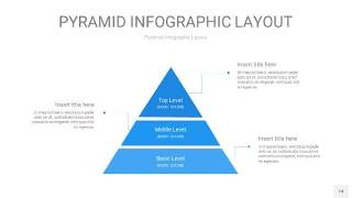 浅蓝色3D金字塔PPT信息图表14