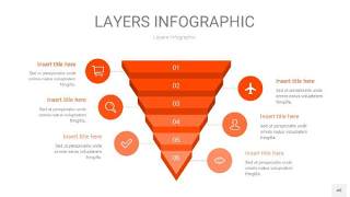 橘红色3D分层PPT信息图48