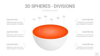 橘红色3D球体切割PPT信息图3