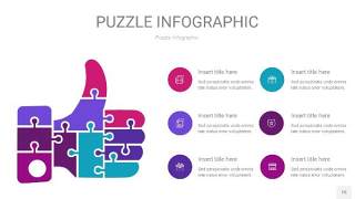 紫绿色拼图PPT图表15