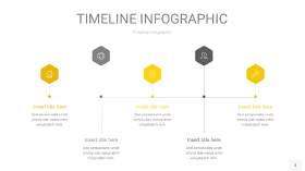 灰黄色时间轴PPT信息图3