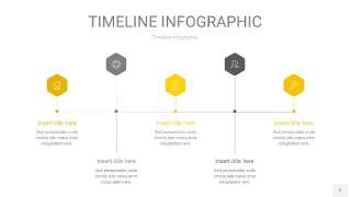 灰黄色时间轴PPT信息图3