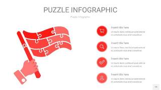 红色拼图PPT图表19