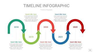 红蓝绿色时间轴PPT信息图25