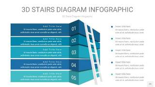 蓝绿色3D阶梯PPT图表29