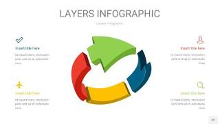 四色3D分层PPT信息图40