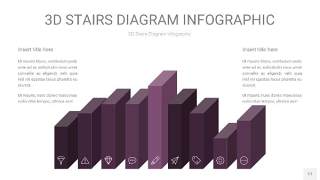 渐变深紫色3D阶梯PPT图表17
