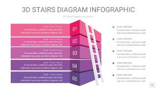 渐变粉紫色3D阶梯PPT图表29