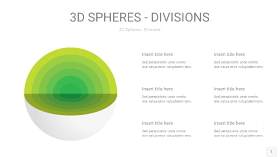 渐变绿色3D球体切割PPT信息图1