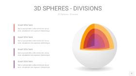 渐变紫黄色3D球体切割PPT信息图2