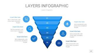 蓝色3D分层PPT信息图48