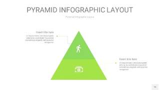 浅绿色3D金字塔PPT信息图表16