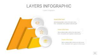 黄色3D分层PPT信息图33
