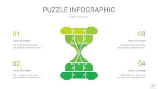 绿色拼图PPT图表21