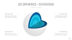 宝石蓝色3D球体切割PPT信息图4