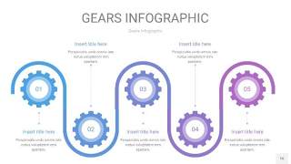 紫蓝色齿轮PPT信息图16