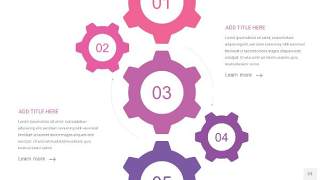 粉紫色齿轮PPT信息图23