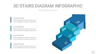 蓝绿色3D阶梯PPT图表20