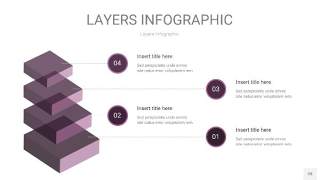 深紫色3D分层PPT信息图28