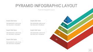 黄蓝绿色3D金字塔PPT信息图表21