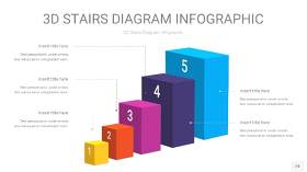 彩色3D阶梯PPT图表24