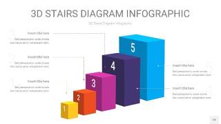彩色3D阶梯PPT图表24