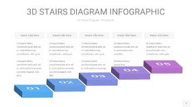 渐变紫蓝色3D阶梯PPT图表7