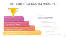 渐变紫黄色3D阶梯PPT图表12