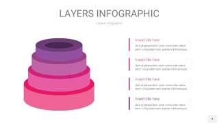 粉紫色3D分层PPT信息图4