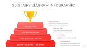 红色3D阶梯PPT图表11