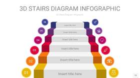 多色3D阶梯PPT图表28