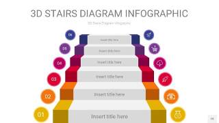 多色3D阶梯PPT图表28