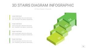 渐变绿色3D阶梯PPT图表20