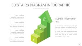 渐变绿色3D阶梯PPT图表19