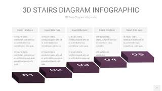 渐变深紫色3D阶梯PPT图表7