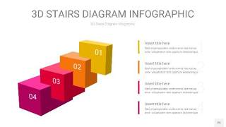 多色3D阶梯PPT图表25