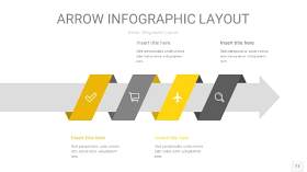灰黄色箭头PPT信息图表11