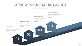 深天蓝色箭头PPT信息图表14